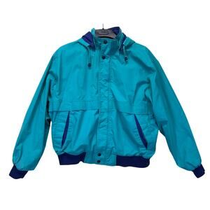Vintage Pacific Trail Charger Jacket Size XL Teal and Navy with Hood